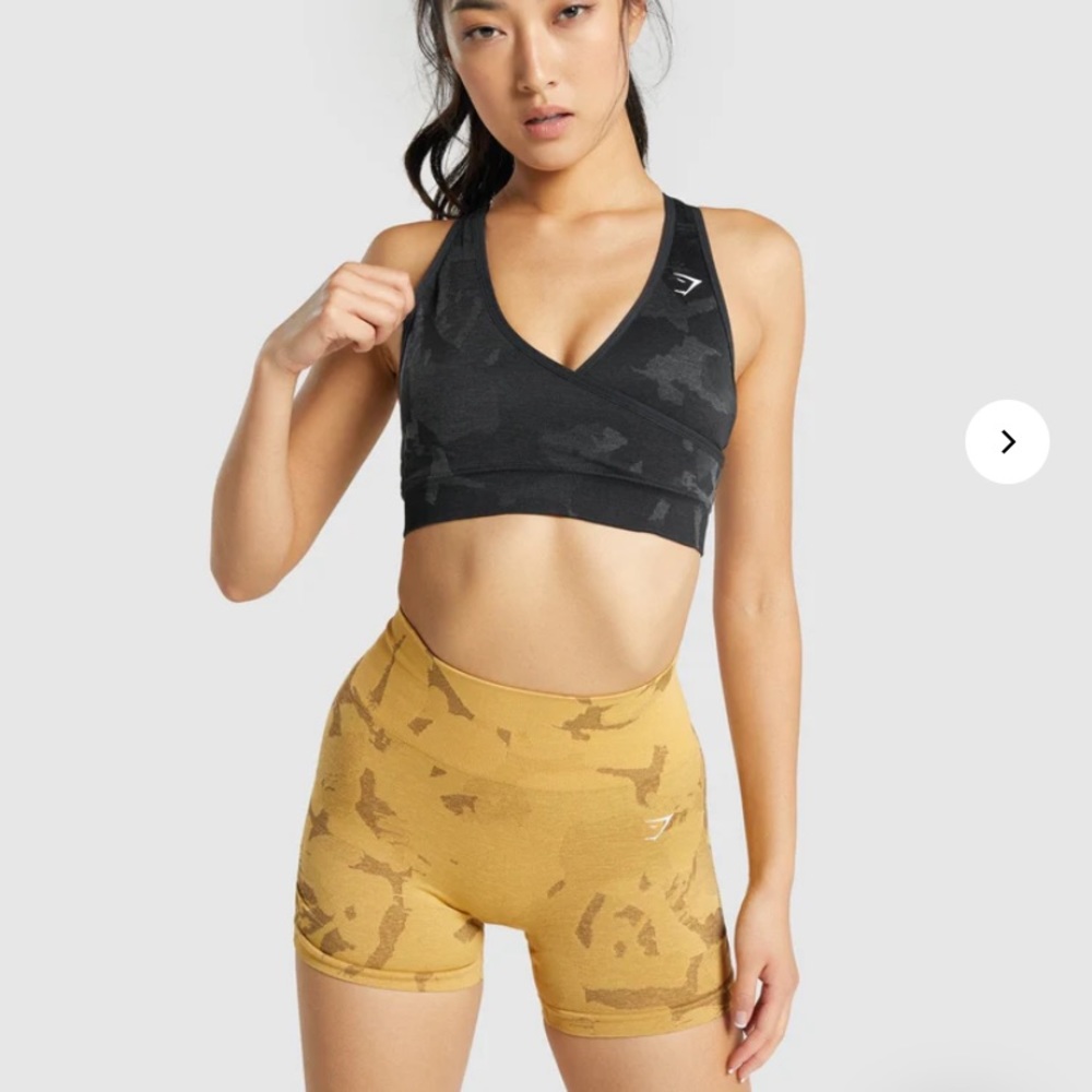 Gymshark Adapt Camo Seamless Sports Bra Black Medium